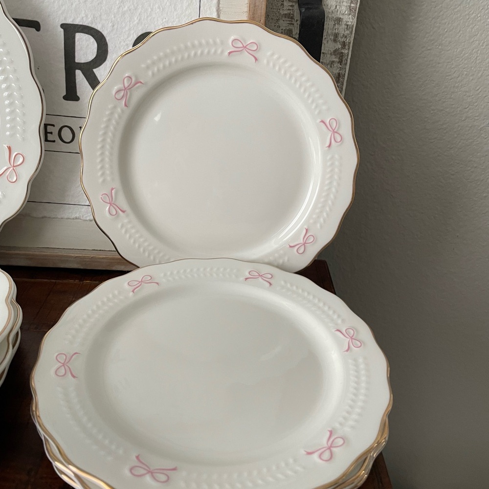 Elegant Pink and Gold Appetizer Plates